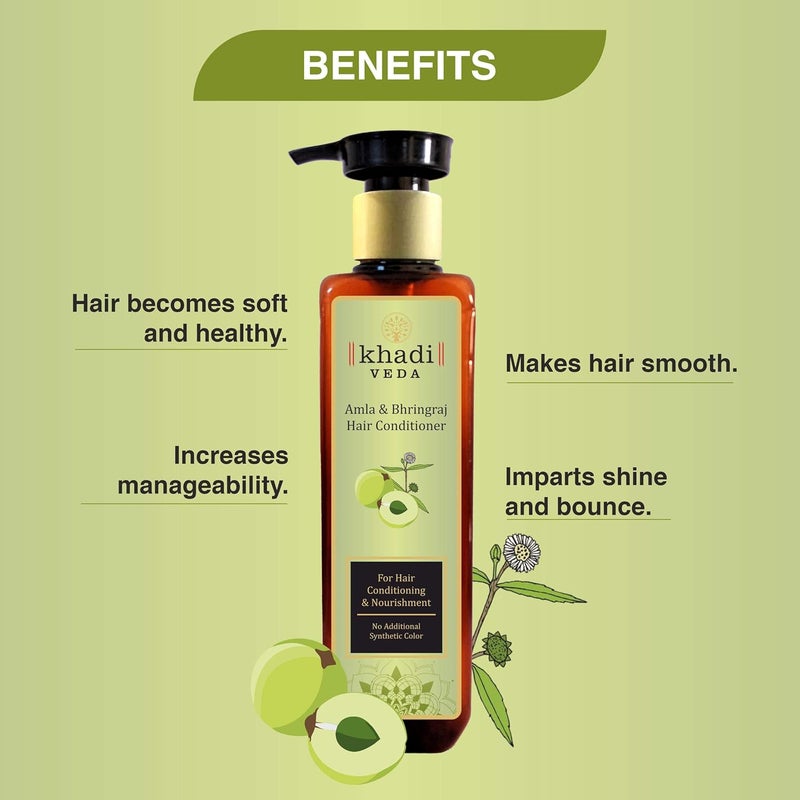 Khadi Veda Amla Bhringraj Hair Conditioner For Hair 200Ml Each Pack OF 2 - Image 3