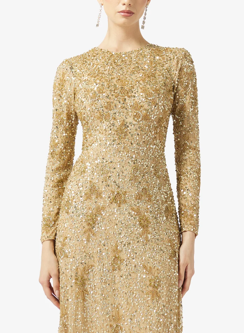 MARYISA  Embellished Sequin Maxi Dress for Women | Best Price UAE
