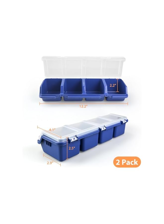 PROMASS promass Screw Organizer Storage Bins, 2 Pack Stackable Bins with Lids, Divider Compartment Containers for Garage/Craft Tool Organizing, Tool Cart Cabinet Workbench Drawers Organization and St  - Image 2