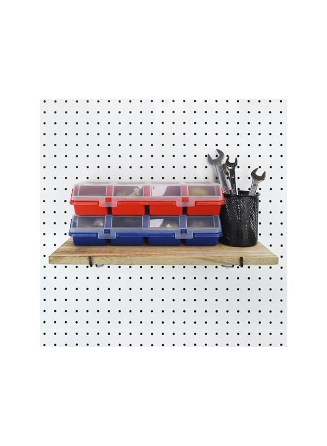 PROMASS promass Screw Organizer Storage Bins, 2 Pack Stackable Bins with Lids, Divider Compartment Containers for Garage/Craft Tool Organizing, Tool Cart Cabinet Workbench Drawers Organization and St  - Image 5