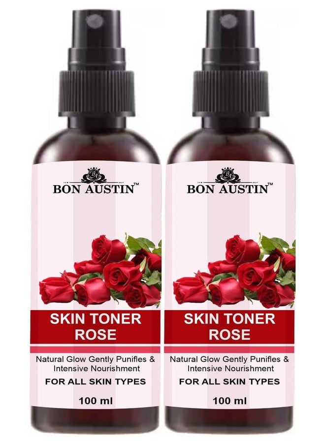 Bon Austin Rose Face Toner for Radiant Glow Skin Toner with Vitamin C/Pore Tightening Toner for Men & Women Pack of 2 of 100 ML - Image 1