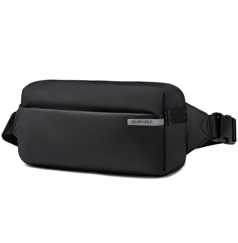 ARCTIC HUNTER Golden Wolf Fashion Crossbody Bag Water Resistant Anti-Theft Polyester Chest Bag Business Travel for Men Women, GXB00895, Black - Image 1