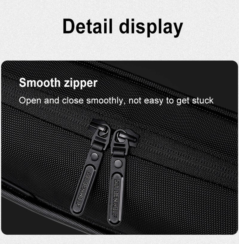 ARCTIC HUNTER Golden Wolf Fashion Crossbody Bag Water Resistant Anti-Theft Polyester Chest Bag Business Travel for Men Women, GXB00895, Black - Image 4