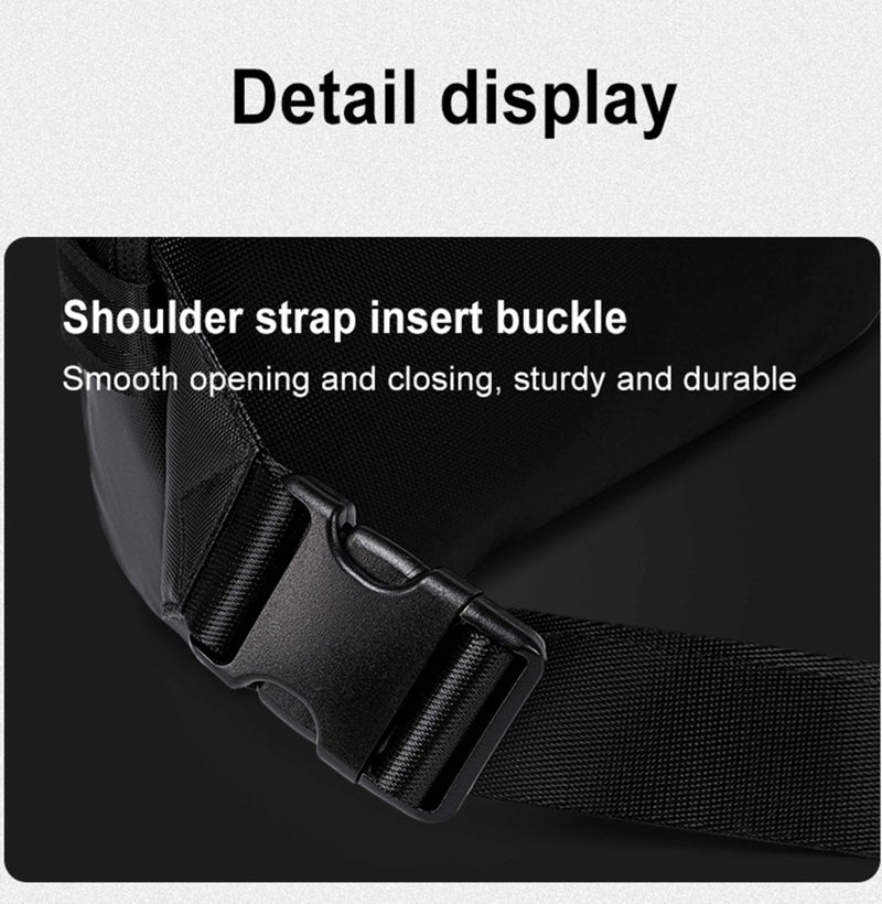 ARCTIC HUNTER Golden Wolf Fashion Crossbody Bag Water Resistant Anti-Theft Polyester Chest Bag Business Travel for Men Women, GXB00895, Black - Image 5