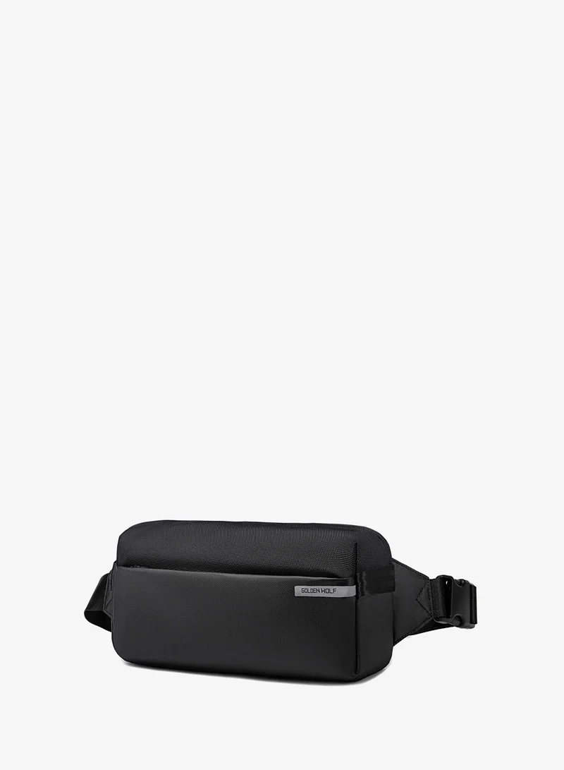 أركتيك هانتر Golden Wolf Fashion Crossbody Bag Water Resistant Anti-Theft Polyester Chest Bag Business Travel for Men Women, GXB00895, Black