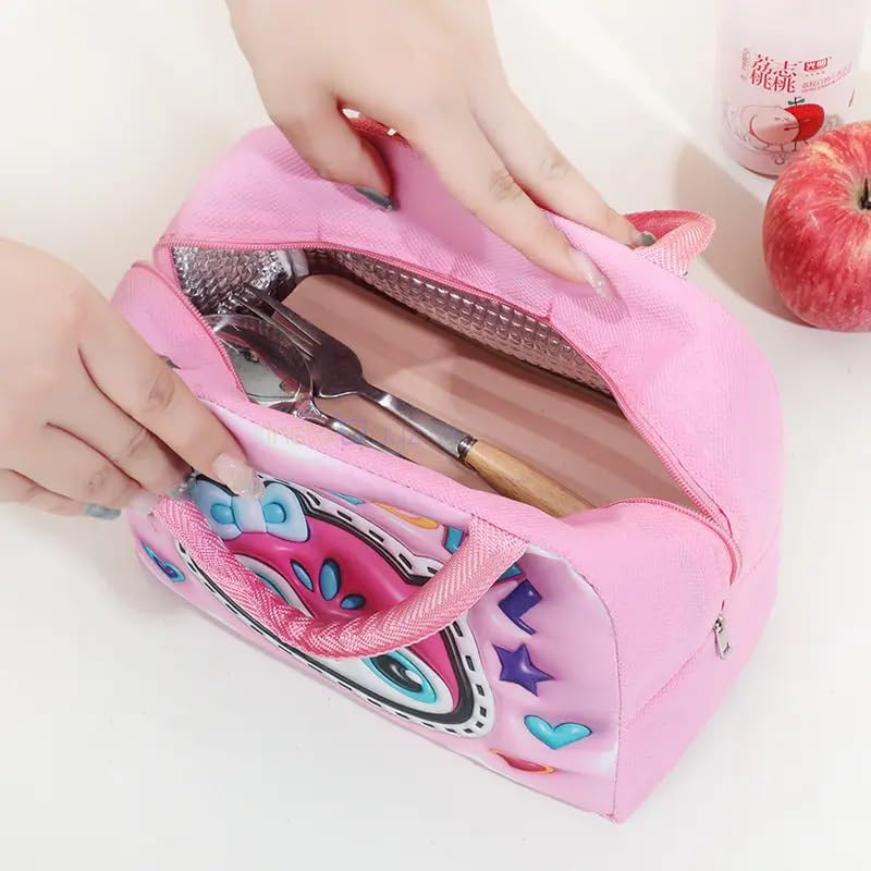 INSTABUYZ 3D Printed Hot & Cold Leak Proof Lunch Bag for Office School Kids Men & Women Storage Bag with Handle Tiffin Bag (Sweet Owl) - Image 3