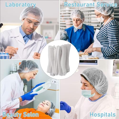 JASMINE & GLORY Premium Disposable Bouffant Caps | White Hair Cover with Elastic Band | Hygienic Head Protection for Salons, Spas, Kitchens | Universal Fit | Bulk Pack (300 Pcs) - Image 5