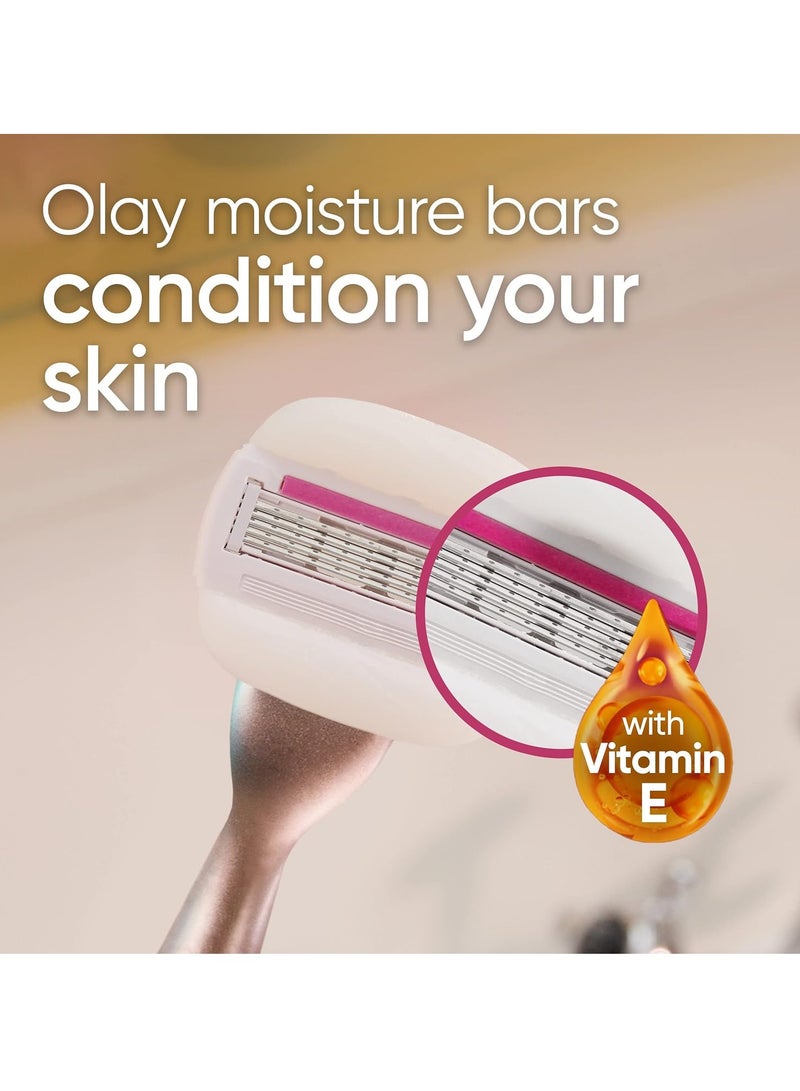 Gillette شفرة حلاقة جيلت فينوس كومفورت غلايد بلس أولاي سكر بيري للنساء مع مقبض معدني وردي ذهبي + 4 شفرات احتياطية، هدايا العيد للنساء - Image 2