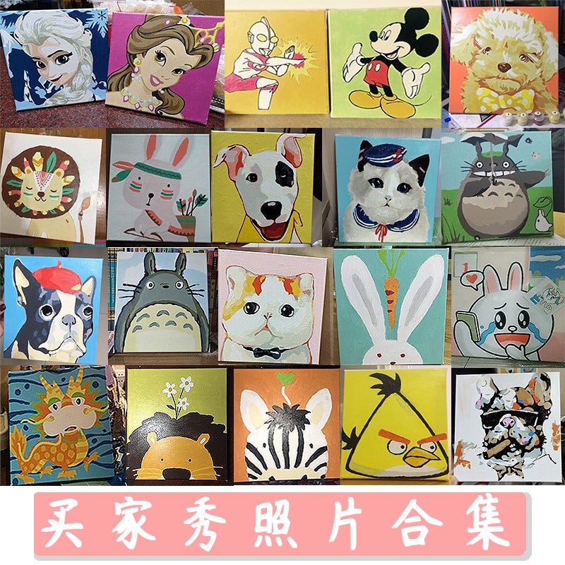 Digital Oil Painting Diy Filling Oil Painting Cartoon Kidsren'S Handmade Coloring Painting 20*20Cm Manufacturer Dropshipping - Image 5