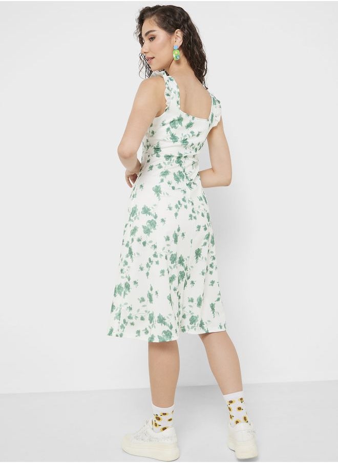 Ginger - Square Neck Printed Dress - Image 1