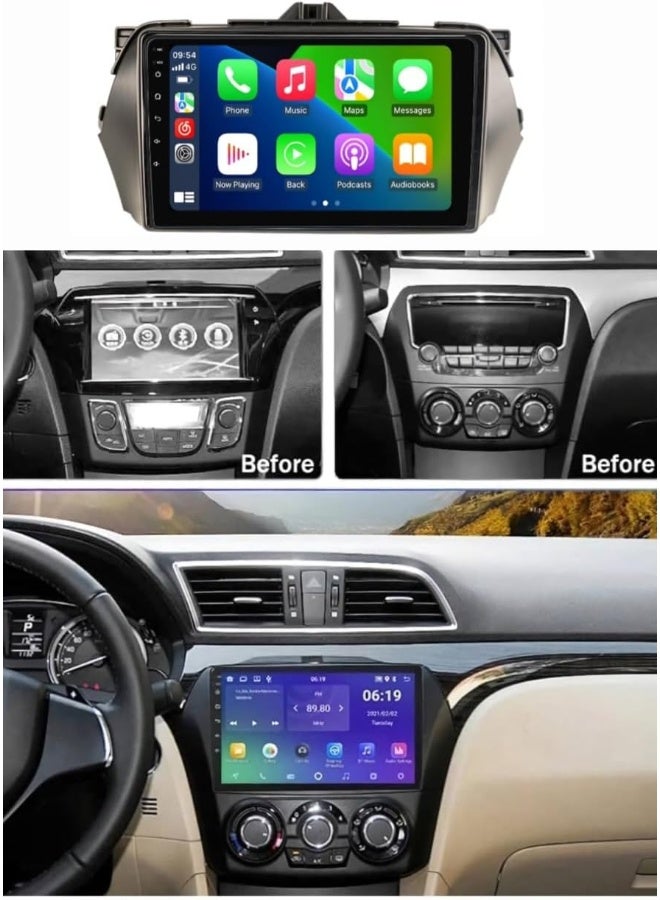 Vierex Fit Suzuki Ciaz Car Stereo Android Screen Alivio Ciaz 2014-2018 With Apple Carplay Android Auto Wireless WiFi DSP FM&AM BT AHD Camera Included Fast Interface (4+32GB Carplay 8CORE) - Image 2