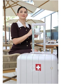 SWISSCASE V801 Hardshell Suitcase, 24-Inch, Aluminium Frame, Double Spinner Wheels, Disert  - Image 1