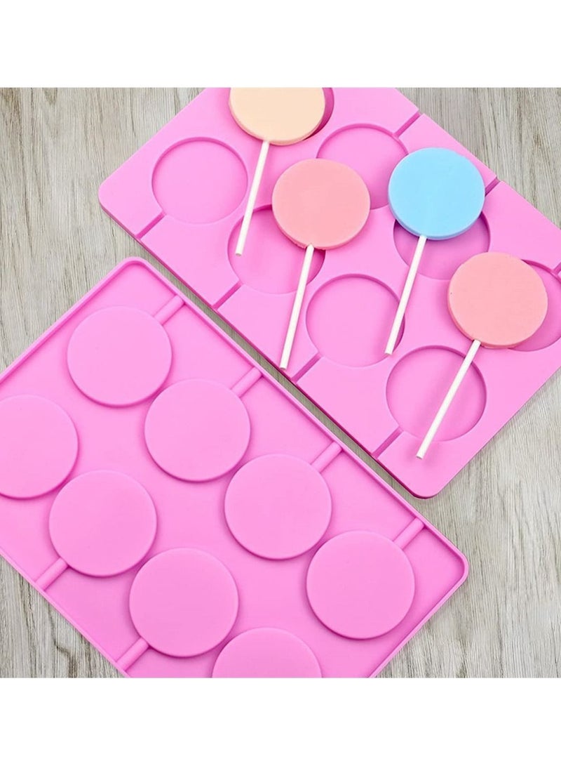 Y&D Silicone Lollipop Moulds, 8 Capacity Round Chocolate Hard Candy Ice Great for Lollipop, Sucker, Candy, Chocolate, Cake Pop  - Image 5