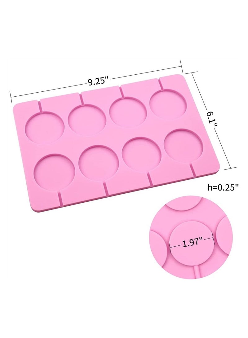 Y&D Silicone Lollipop Moulds, 8 Capacity Round Chocolate Hard Candy Ice Great for Lollipop, Sucker, Candy, Chocolate, Cake Pop  - Image 2