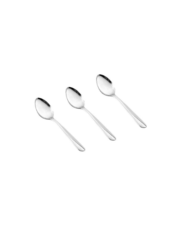 هيك طقم ملاعق حلى من الستانلس ستيل المقاوم للصدأ مكون من 12 قطعة فضي - Image 2