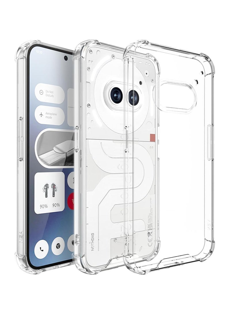 حافظة هاتف Nothing Phone (2a) شفافة مع زوايا معززة مقاومة للخدش من TPU مطاط سيليكون ناعم أفضل غطاء واقي للكاميرا لهاتف Nothing Phone 2a - Image 1