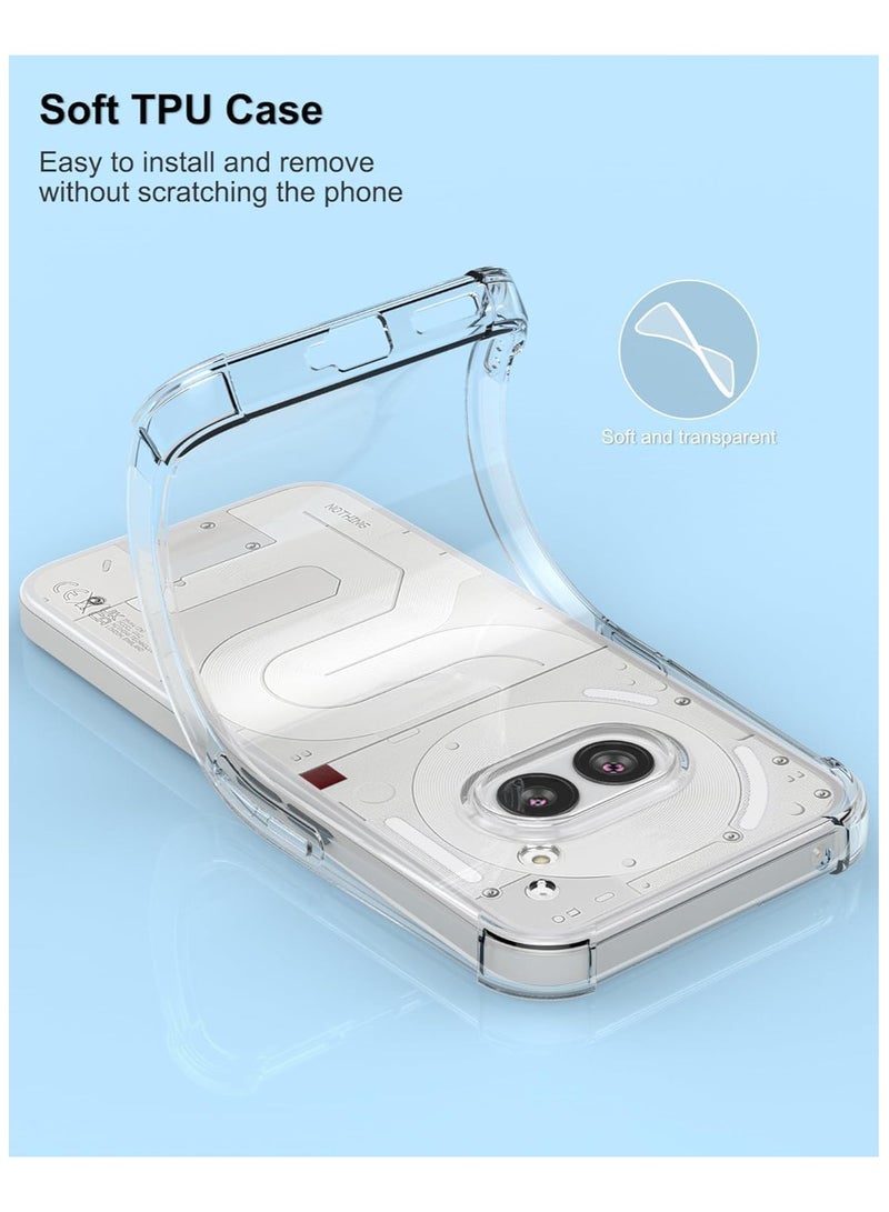 حافظة هاتف Nothing Phone (2a) شفافة مع زوايا معززة مقاومة للخدش من TPU مطاط سيليكون ناعم أفضل غطاء واقي للكاميرا لهاتف Nothing Phone 2a - Image 2