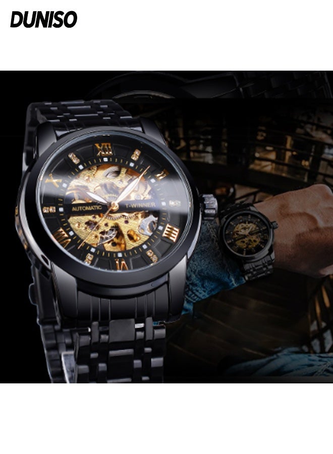 DUNISO Automatic Watch for Men，Luxury Automatic Machenical Watch,Stainless Steel Mechanical Wrist Watch,Daily Life Waterproof Design，Suitable for Daily Business Meetings and Gatherings - Image 1