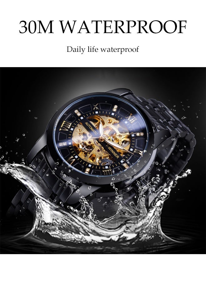 DUNISO Automatic Watch for Men，Luxury Automatic Machenical Watch,Stainless Steel Mechanical Wrist Watch,Daily Life Waterproof Design，Suitable for Daily Business Meetings and Gatherings - Image 3