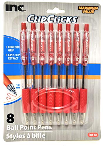 I-N-C INC Retractable Ball Point Pens, 1.0 mm, Red Ink, 8-pack - Image 4
