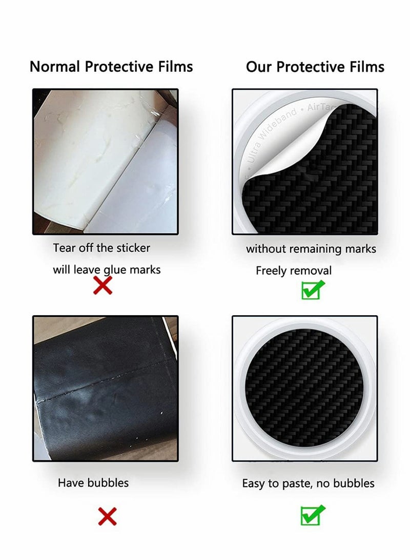 Excefore Carbon Fiber Protective Films Compatible for Airtags Tracker,Anti-Scratch Anti-Fingerprint Waterproof Front Back Film Skin Sticker (Black,2 Pairs) - Image 5