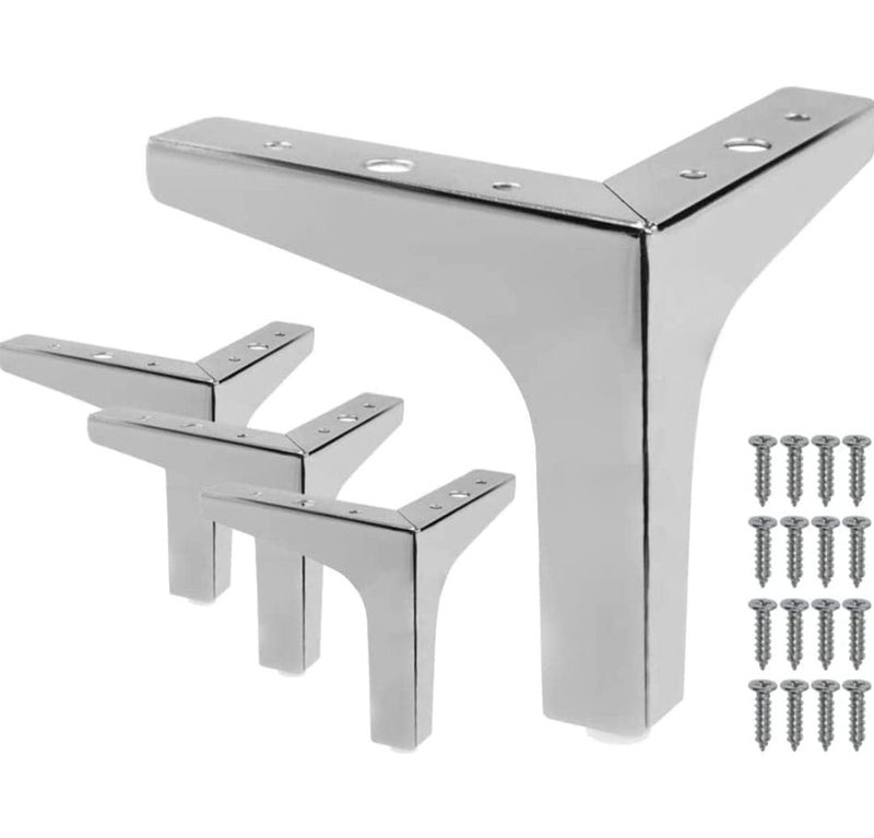 PH Sofa Leg Finish T Shape Set of 4 Stylish Durable Furniture Legs for Sofa Couch Chairs More Includes Mounting Screws for Easy Installation Ideal for Modern Home Decor Silver 4 INCHES - Image 2