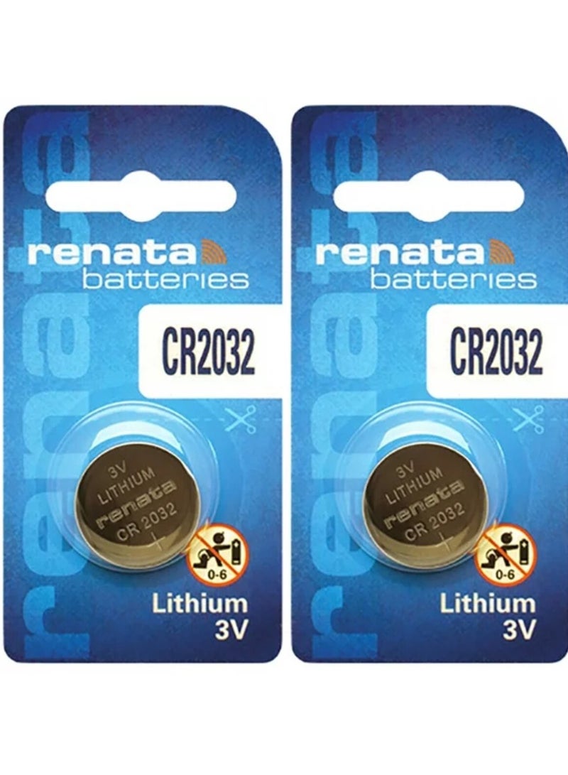 Renata 2-Pieces Renata CR2032 Lithium 3V Batteries - Image 1
