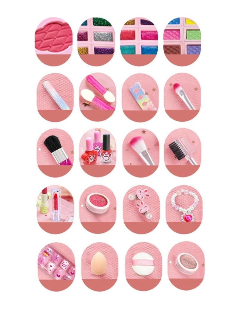 Children's Makeup Girl Cosmetics Play House Portable Princess Gift Jewelry Dressing Toys Suit- Modern Multifunctional Beauty Box - Image 2