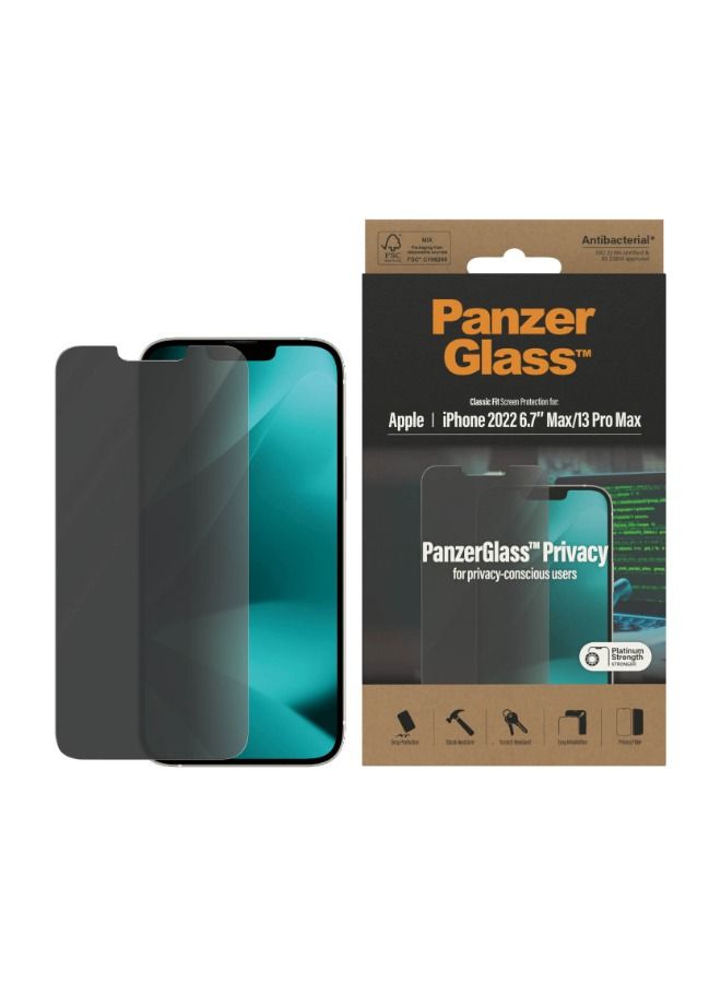 بانزرجلاس واقي الشاشة كلاسيك فيت للخصوصية من بانزر جلاس لآيفون ١٤ بلس ٢٠٢٢ - ٦,٧ بوصة - شفاف - Image 2