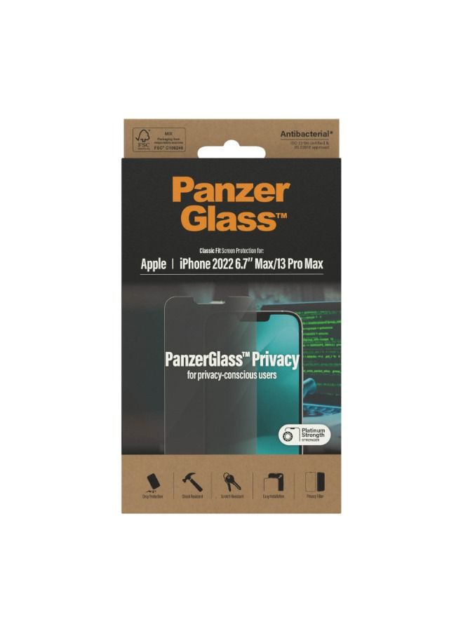 بانزرجلاس واقي الشاشة كلاسيك فيت للخصوصية من بانزر جلاس لآيفون ١٤ بلس ٢٠٢٢ - ٦,٧ بوصة - شفاف - Image 3