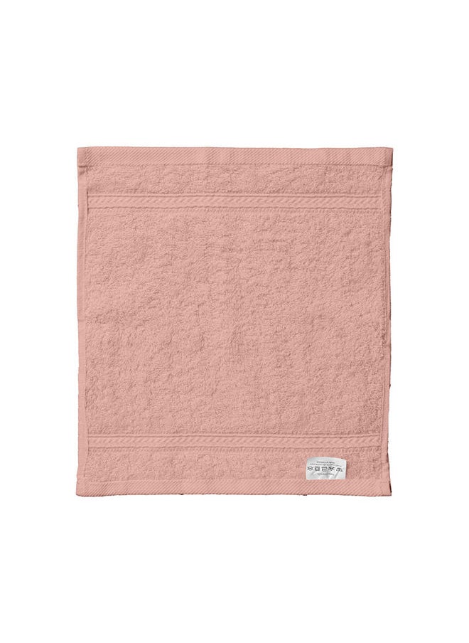 Princess DEYARCO Princess Terry 100% Cotton 480 GSM Face Towel, Super Soft Quick Dry Highly Absorbent Dobby Border Ring Spun, Size: 30 x 30cm, Peach  - Image 1