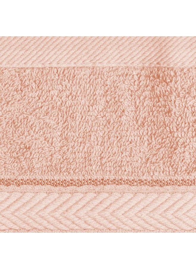 Princess DEYARCO Princess Terry 100% Cotton 480 GSM Face Towel, Super Soft Quick Dry Highly Absorbent Dobby Border Ring Spun, Size: 30 x 30cm, Peach  - Image 4