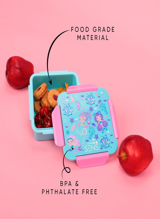 SENS YumBuddy Snackbox for Kids with Food Grade Material, Leak Proof, Air Tight, BPA Free, School,Picnic & Outdoor- Mermaid - Image 4