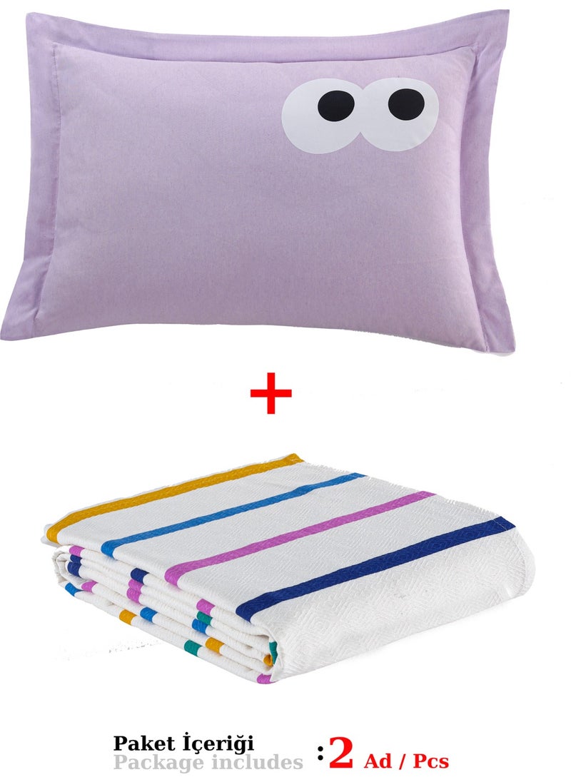 Eponj Home Blanket Set Printed Single Funny Lilac  - Image 1