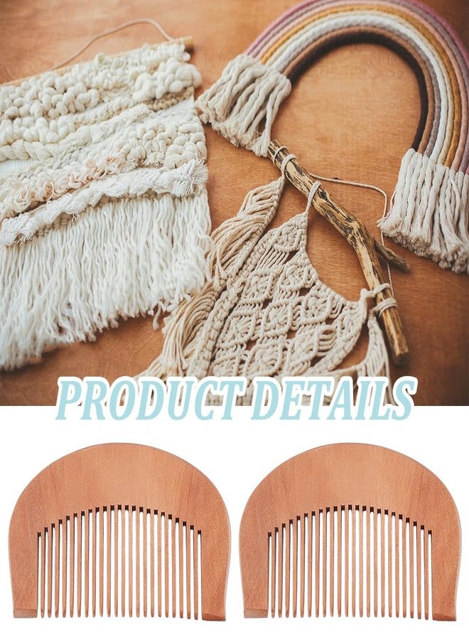 FREEBLOSS 4Pcs Macrame Fringe Comb Cord Brush for Tassels Macrame Supplies Cord Comb for Weaving Cotton Rope Open Knot Combs for Handmade Craft Kit Adults - Image 3