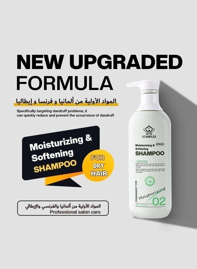 STARPLEX Moisturizing Shampoo 500ml - Pro Softening Formula for Dry Hair | Restores Shine & Repairs Split Ends | Reduces Breakage & Deep Nourishment - Image 4