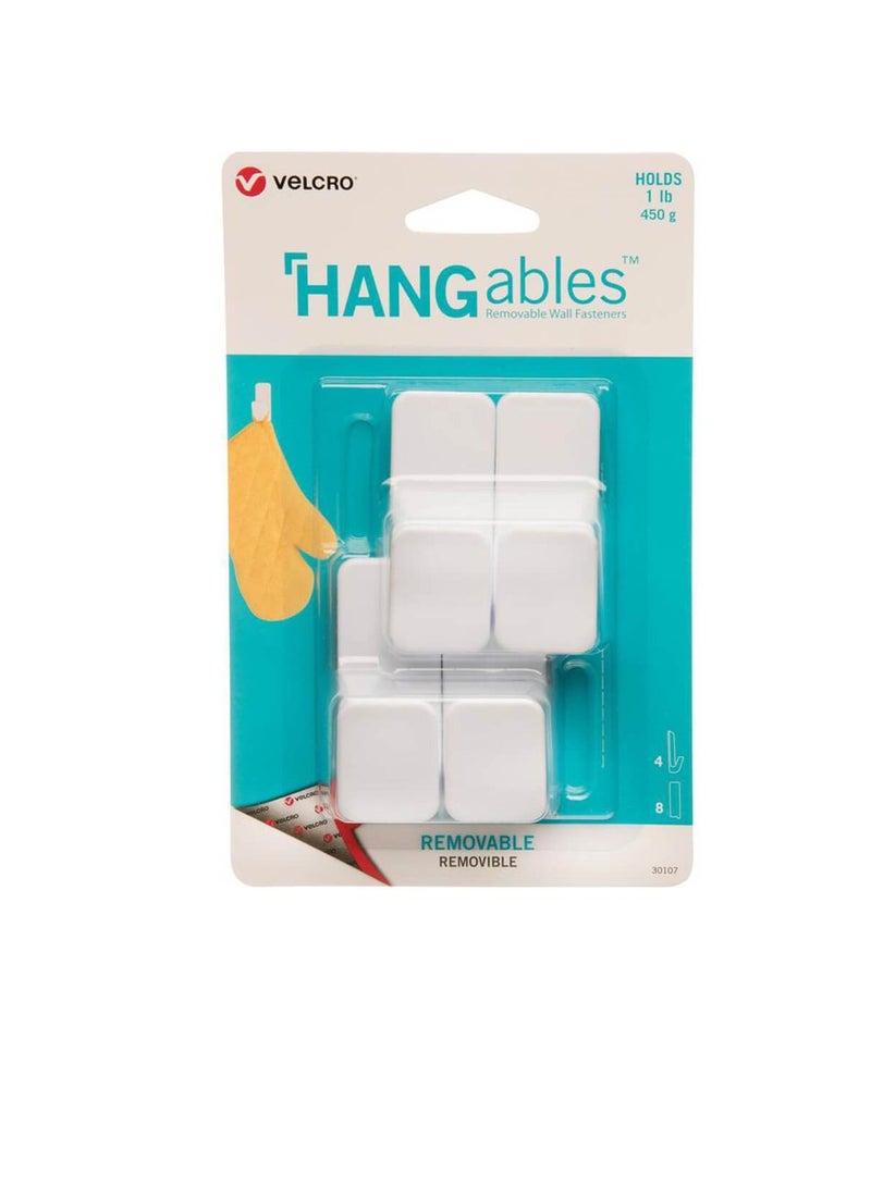 فيلكرو خطاف حائط قابل للإزالة أبيض 4 عبوات - Image 2