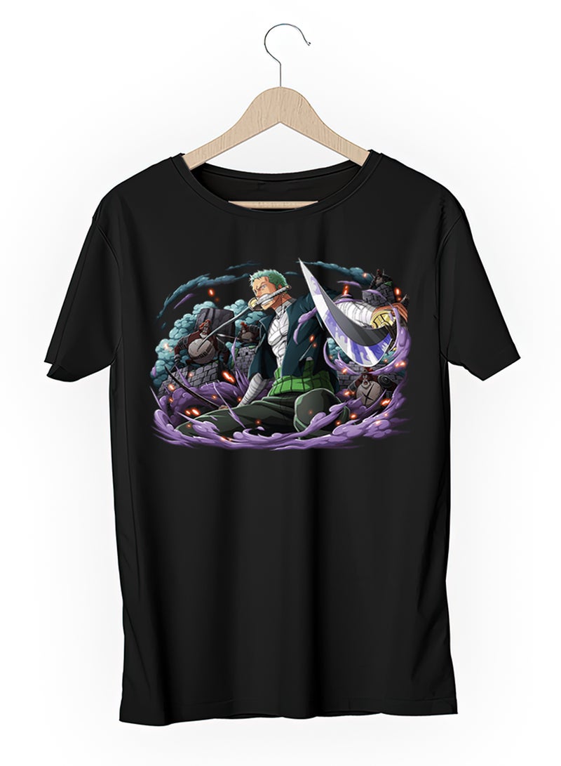 Fashion World Cotton T-shirt Printed with High-quality Anime One piece Roronoa Zoro  - Image 3