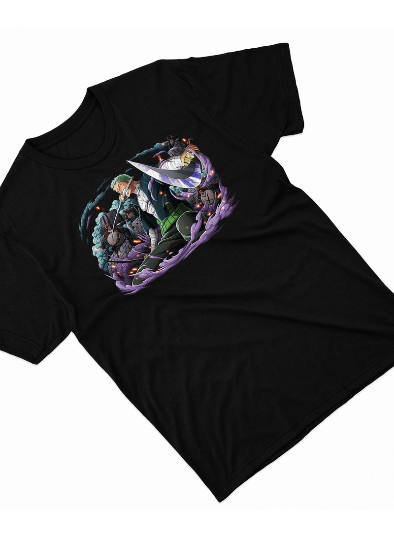 Fashion World Cotton T-shirt Printed with High-quality Anime One piece Roronoa Zoro  - Image 2