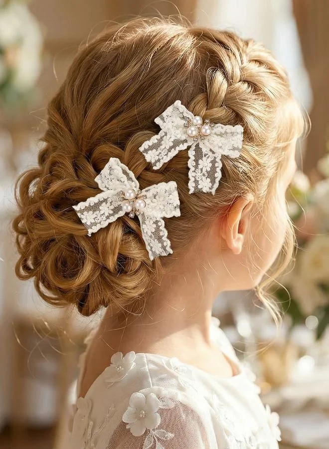 تايك تو Set of 5 - Lace Bow Hair Clips