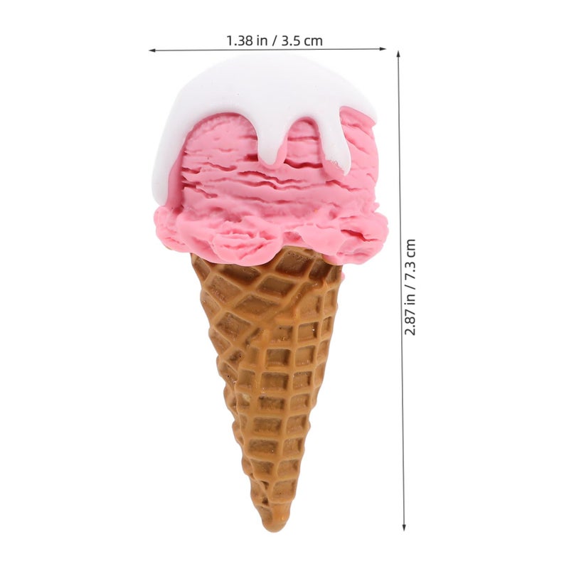 Realistic Faux Ice Cream Cone Models 2Pcs Artificial Dessert Prop for Decor Photography - Image 3