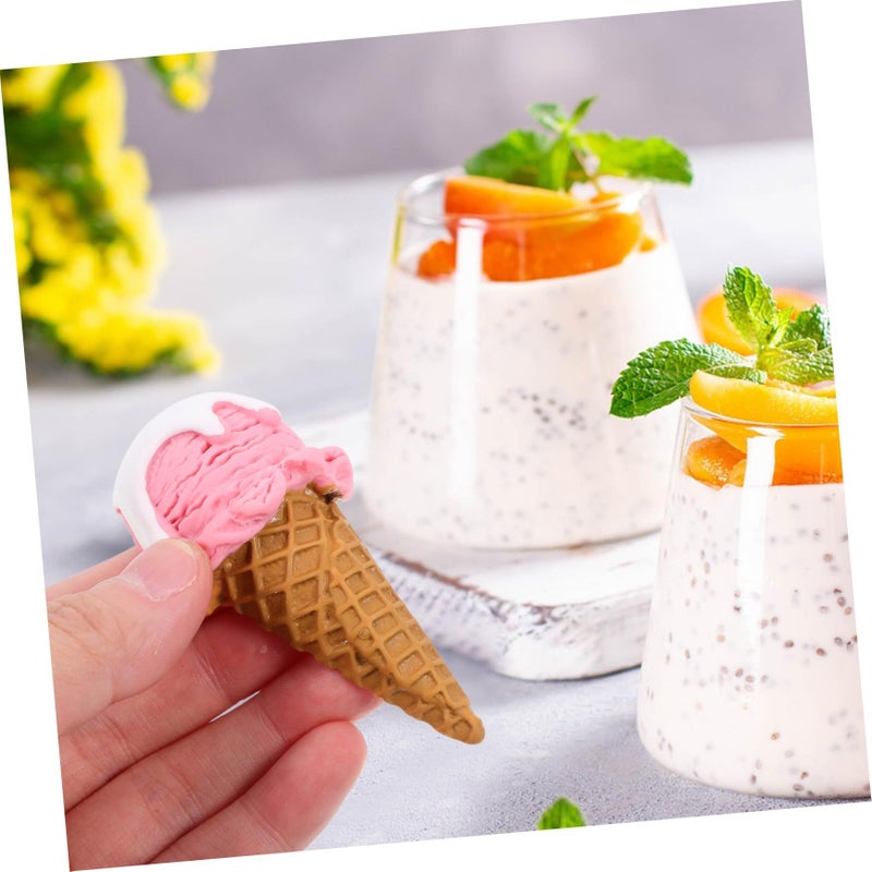 Realistic Faux Ice Cream Cone Models 2Pcs Artificial Dessert Prop for Decor Photography - Image 5