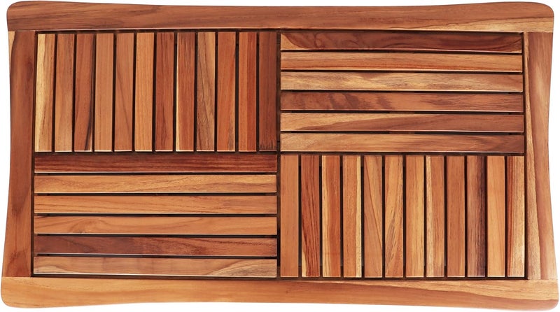 Belari Teak Shower Mat – Natural Wooden Bath Mat for Bathroom & Outdoor Use – Water-Resistant, Non-Slip Teak Wood Shower Floor Mat – Spa Quality, Eco-Friendly, Durable Indoor Outdoor Teak Mat (Centrum) - Image 1