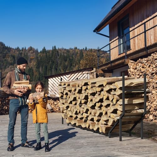 CADUKE 6 ft Firewood Rack Outdoor, Heavy Duty Metal Fire Wood Rack for 880LBS Capacity, 1/4 Cord Log Holder with 12 Support Legs for Patio, Porch and Indoor Fireplace - Image 3