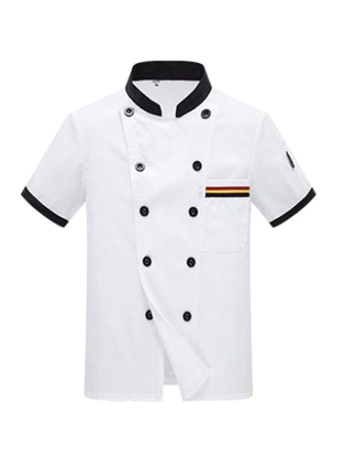 Pocket Detailed Chef Coat White/Black L - Image 1