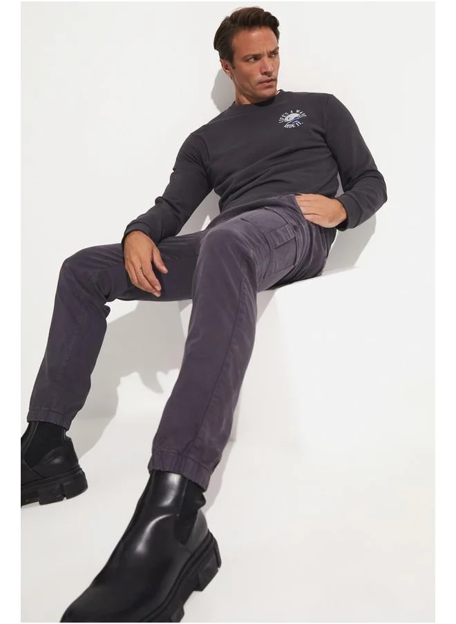 JUNE June Men Regular Fit Cargo Trouser Anthracite