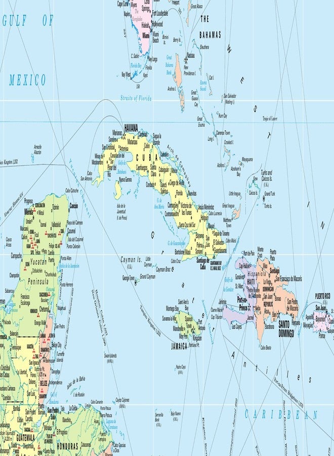 Cool Owl Maps Gulf, Caribbean & Atlantic Coast Regions Wall Map Poster 36x24 Rolled Paper - Image 2