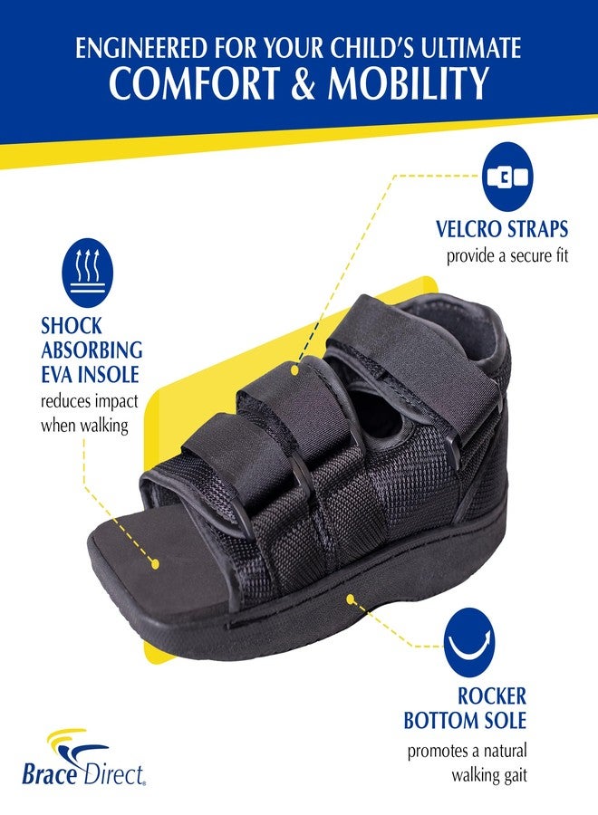 براس دايركت حذاء Brace Direct للأطفال بعد العمليات الجراحية، لعلاج إصابات القدم لدى الأطفال، يوفر الدعم لأصابع القدم المكسورة والكسور والالتواءات، مقدمة مربعة واقية، مناسب للقدم اليمنى أو اليسرى، مقاس XS للأطفال (مقاس أمريكي 11-1)، معتمد من L3260 - Image 2