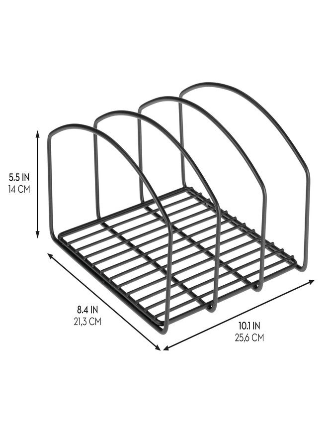 إنترديزاين منظم أدوات الطبخ iDesign ثلاثي الأقسام للخزانة - منظم أدوات الطبخ أو منظم أدوات الخبز - أسود مطفي - Image 2