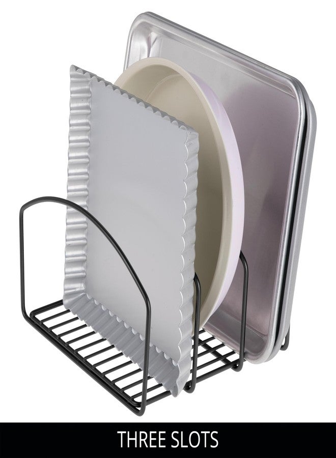 إنترديزاين منظم أدوات الطبخ iDesign ثلاثي الأقسام للخزانة - منظم أدوات الطبخ أو منظم أدوات الخبز - أسود مطفي - Image 3